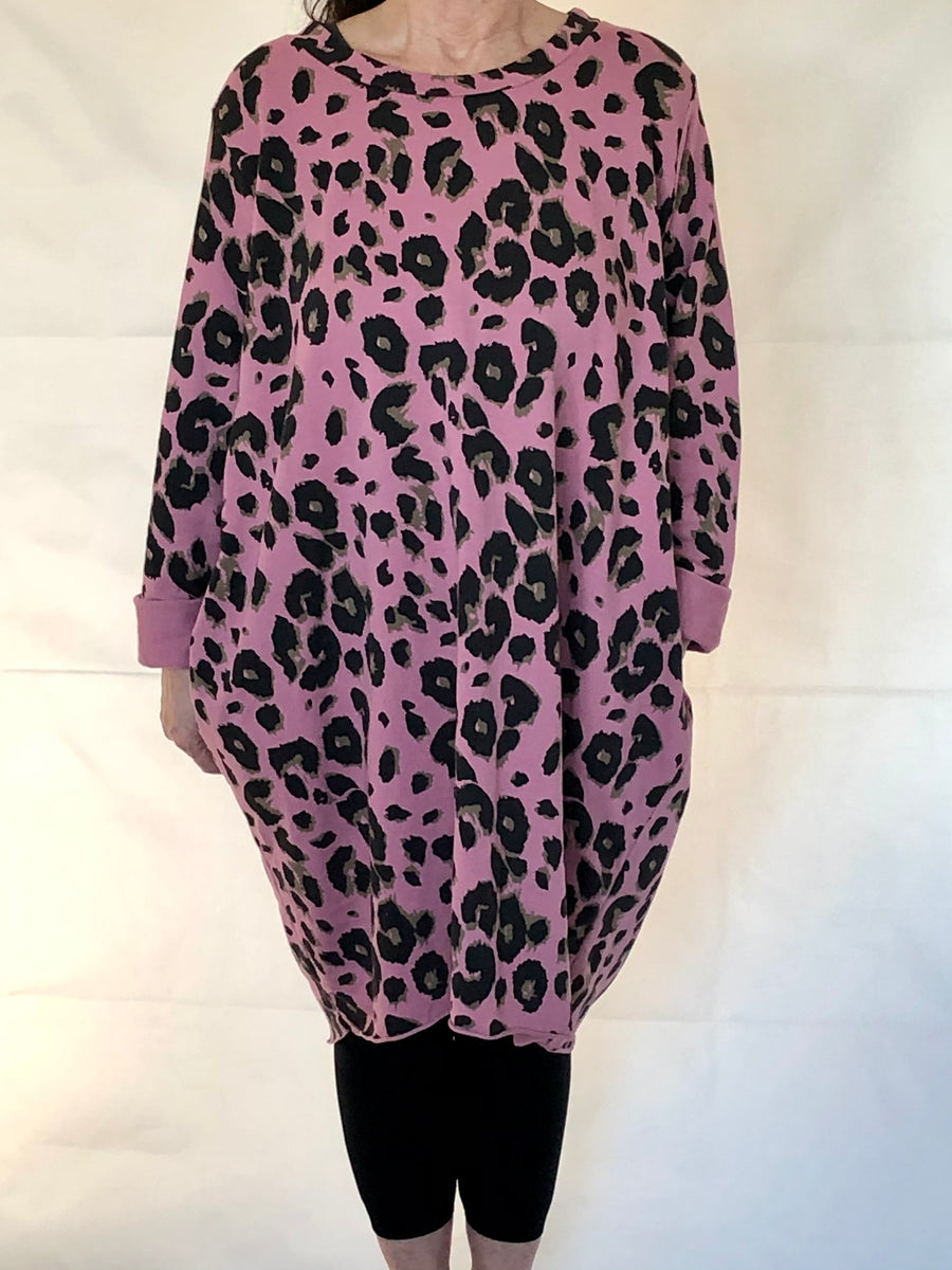 leopard sweat-dress