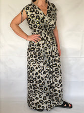 Load image into Gallery viewer, GRECIAN LEOPARD MAXI DRESS - GREY