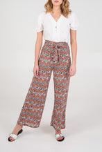 Load image into Gallery viewer, Abstract Animal Wide Leg Trouser In Orange & White - Nine A Ladieswear