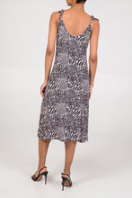 Load image into Gallery viewer, Spaghetti Strap Animal Print Midi Swing Dress