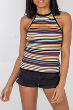 Load image into Gallery viewer, Multi Stripe Rib Vest Top