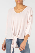 Load image into Gallery viewer, Tie Front Kimono Sleeve Top