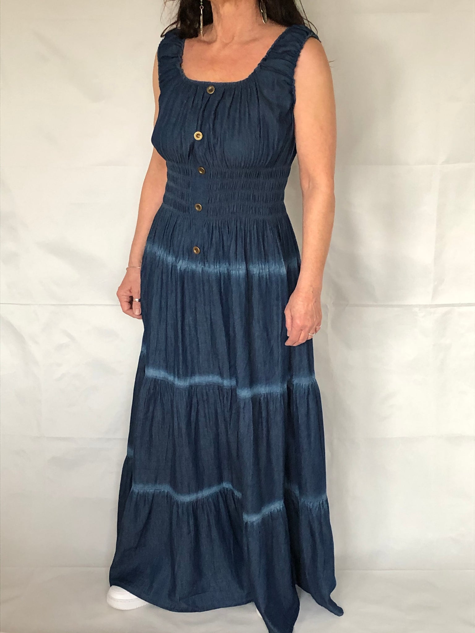 denim maxi dress - dark denim denim maxi dress - dark denim
